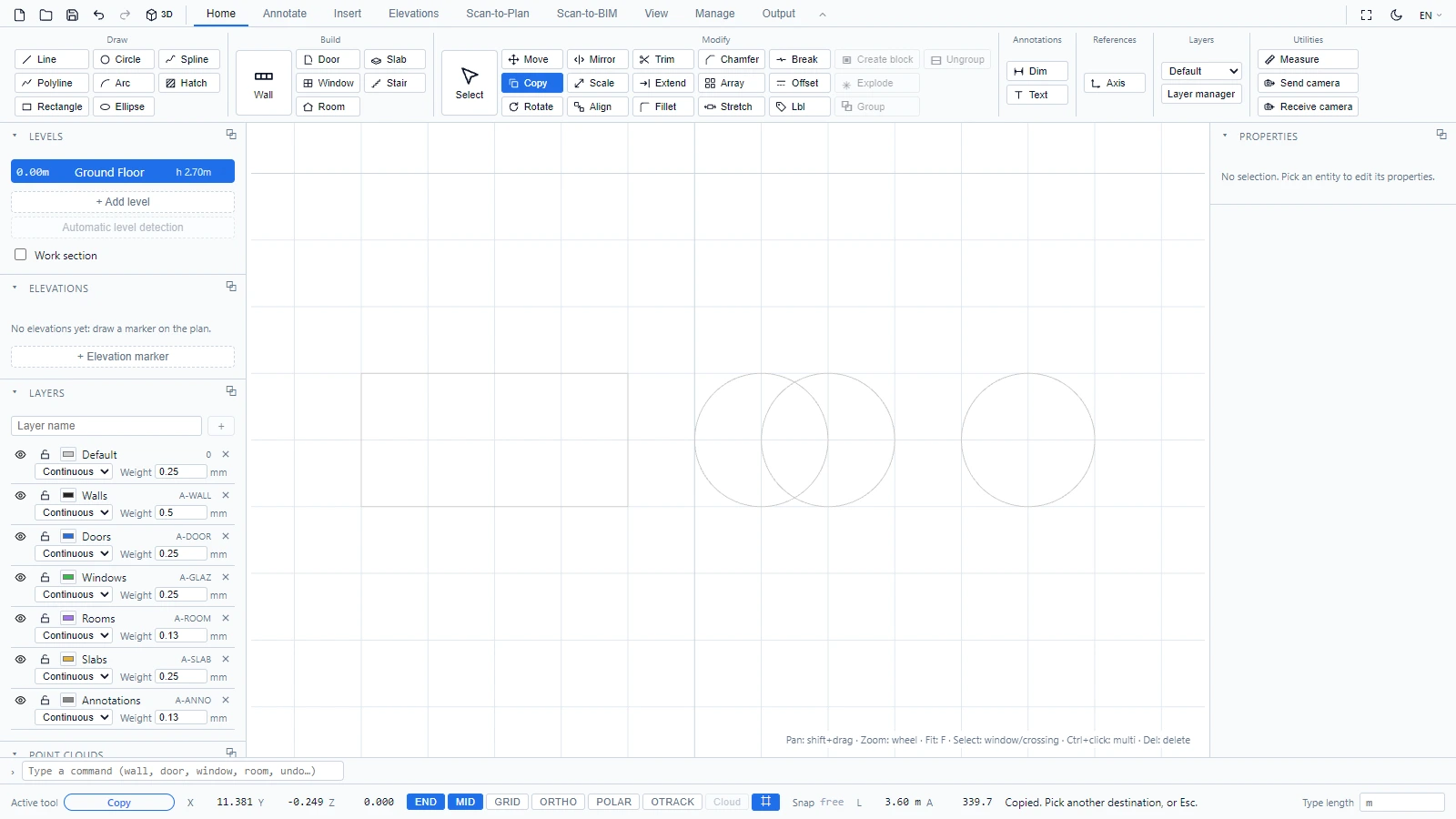 النسخ متكرّر: كل نقرة تضع نسخة أخرى