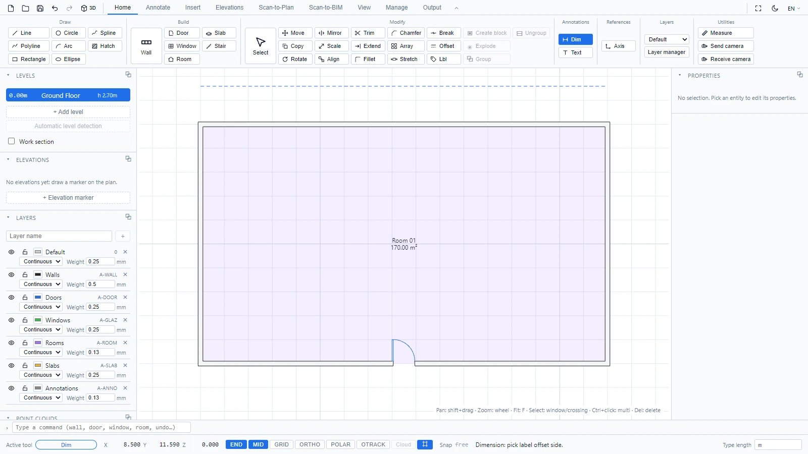 Choosing the offset side of a dimension