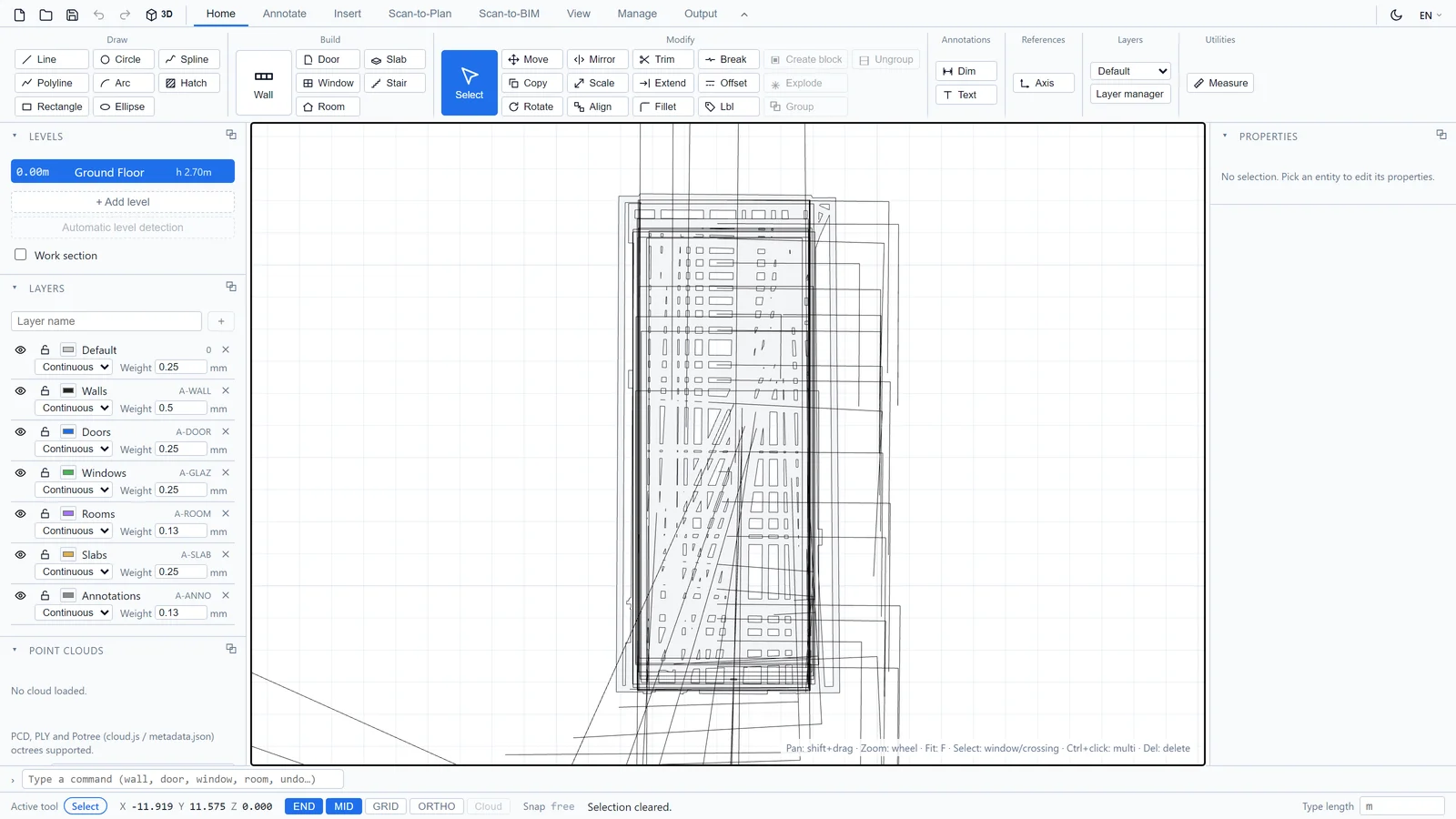 En importerad DXF-ritning